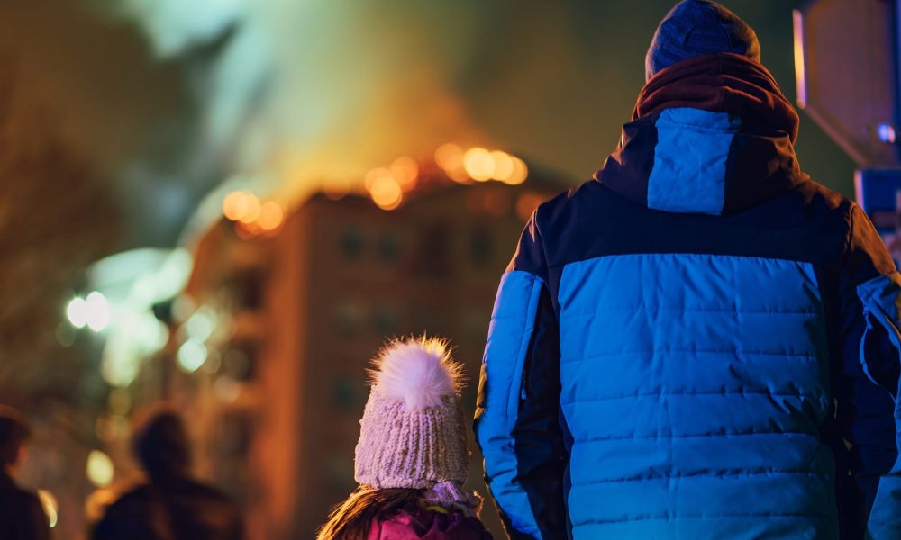 Family losing their home in a fire.